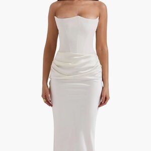 House of CB Strapless Cream Dress